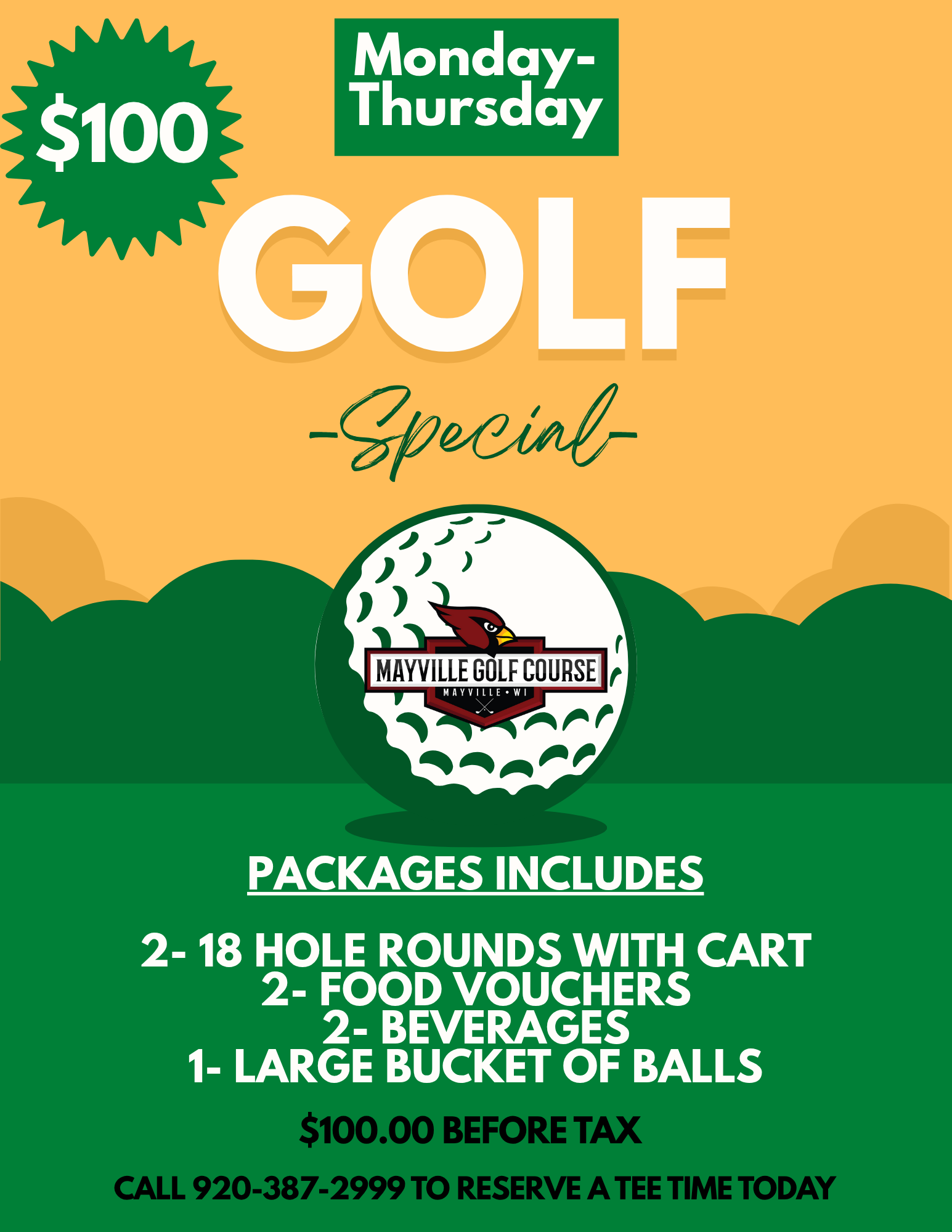 Golf Rates Specials Mayville Golf Course